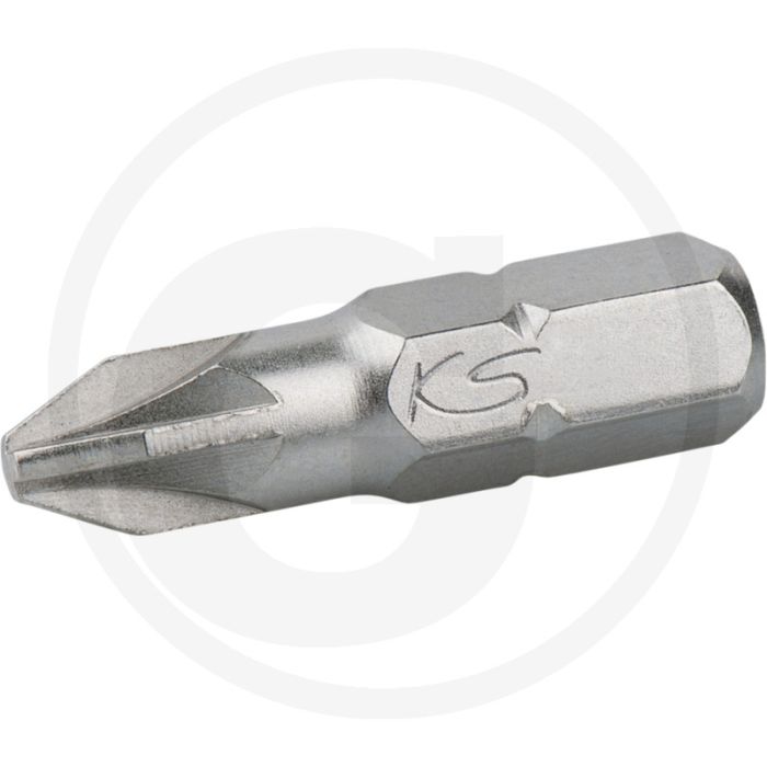 Ks tools Embout classique 1/4" pour vis à tête cruciforme - pz2, 25mm, entraînement hexagonal