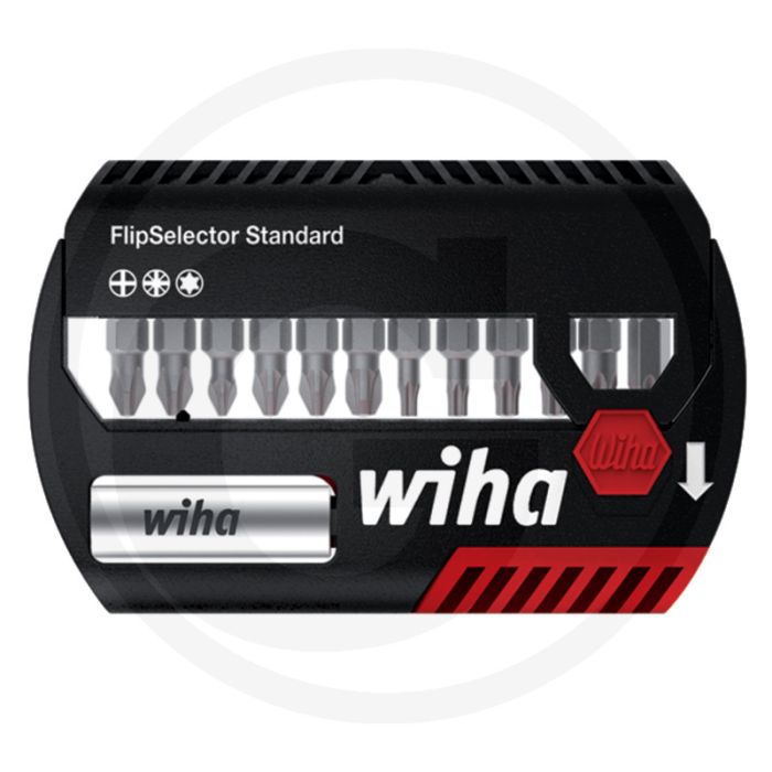 Wiha bitset flip selector standaard gemengd 13-delig + universele houder en diverse bits