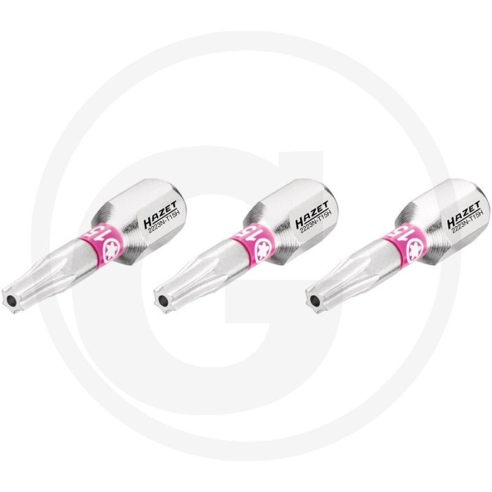 Hazet schraubendreher-einsatz-satz 3-teilig, tamper resistant torx® t15h, 25mm