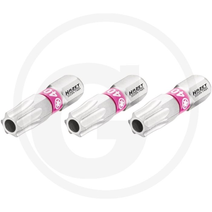 Hazet schraubendreher-einsatz-satz (bit) 3-teilig - tamper resistant torx® t40h 25mm