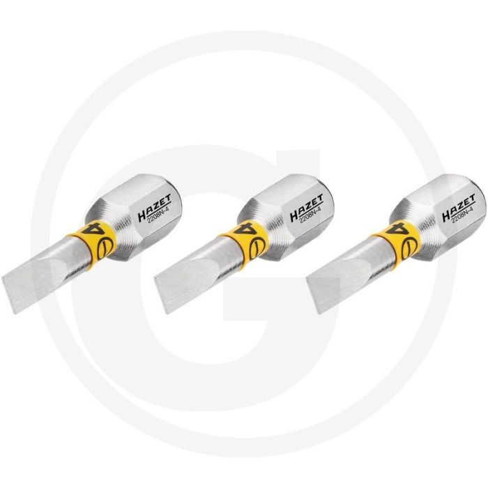 Hazet schraubendreher-einsatz-satz (bit) 3-teilig - schlitz profil 4 mm