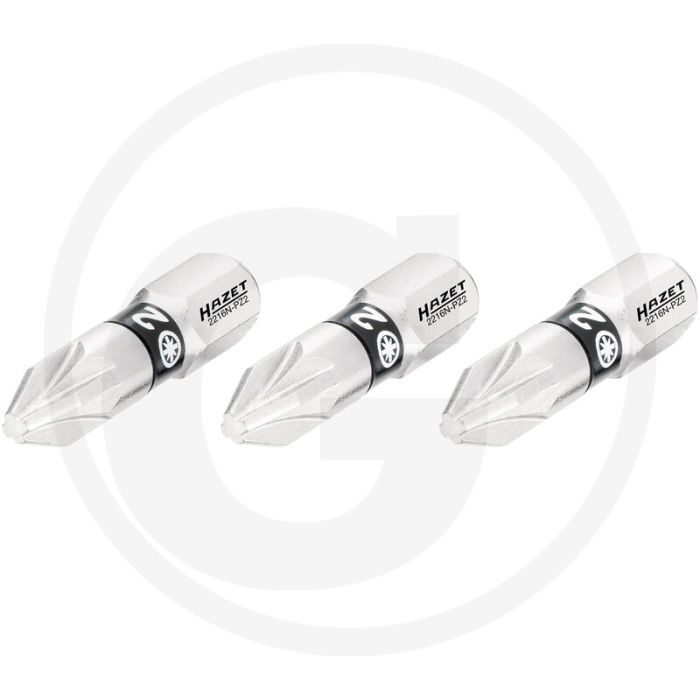 Hazet schraubendreher-einsatz-satz (bit) 3-teilig - pozidriv profil pz2, 25 mm