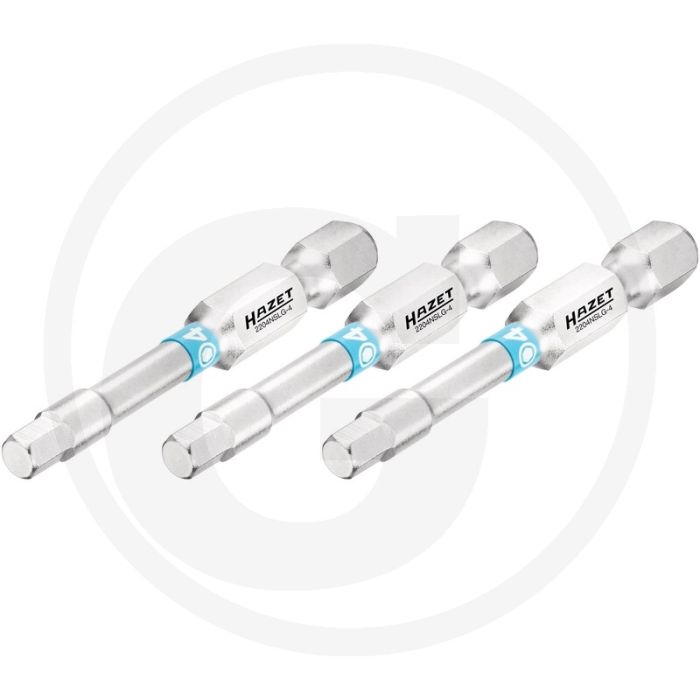 Hazet schraubendreher-einsatz-satz (bit), lang 3-teilig - sechskant 6,3 (1/4 zoll), innen-sechskant profil, 4 mm