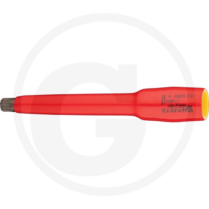 Hazet schraubendreher-einsatz vierkant 10 mm (3/8 zoll), innen vielzahn profil xzn, m10 - lange ausführung, schutzisoliert, made in germany