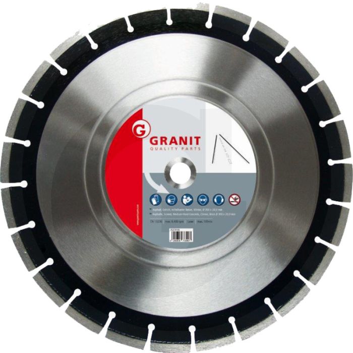 Diamanttrennscheibe Ø 300 mm, 20 Segmente, 10 mm Segmenthöhe
