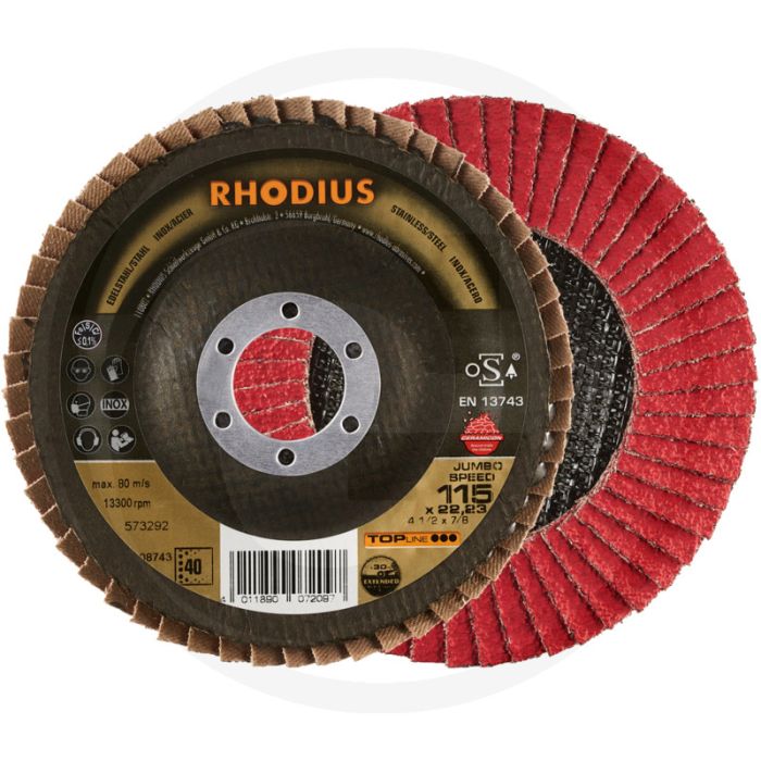 Rhodius rhodius lamellenschijf jumbo speed ceramicon jumbo speed - Ø115mm k 40 13300 u/min.
