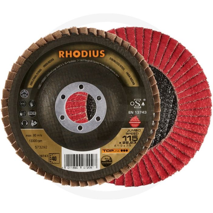 Rhodius rhodius lamellenschijf jumbo speed ceramicon jumbo speed - k 60, Ø115mm, 22,2mm boring