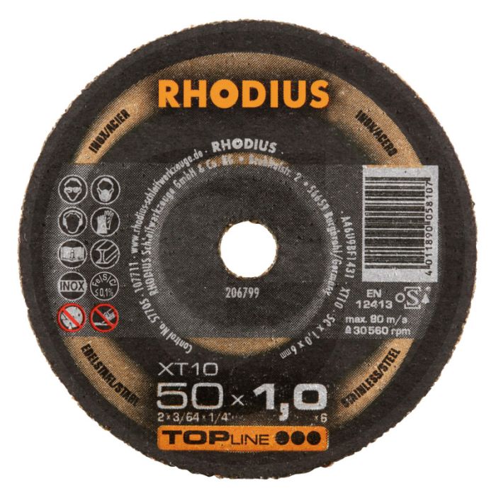 Rhodius rhodius trennscheibe xt10 xt10 für edelstahl Ø50x1x6mm.