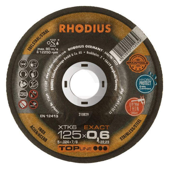 Rhodius rhodius trennscheibe xtk6 genau für edelstahl 125x0,6x22,2mm