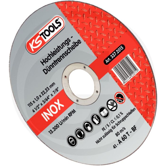 Ks tools krachtige dunne doorslijpschijf, Ø: 115 - voor dunwandige materialen Ks tools krachtige dunne doorslijpschijf, Ø: 115 - voor dunwandige materialen