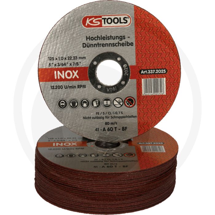 Ks tools krachtige dunne doorslijpschijf, 125 mm 1 mm 25 stuks - doorslijpschijf voor staal, 125 x 1 x 22,2 mm Ks tools krachtige dunne doorslijpschijf, 125 mm 1 mm 25 stuks - doorslijpschijf voor staal, 125 x 1 x 22,2 mm