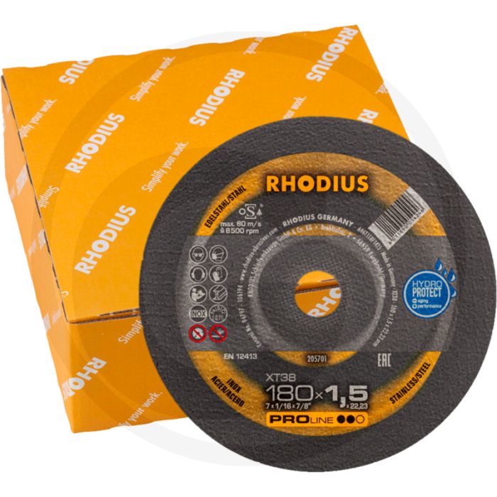 Rhodius rhodius trennscheibe xt38 vpe 25 xt38 für edelstahl 180x1,5x22,2mm