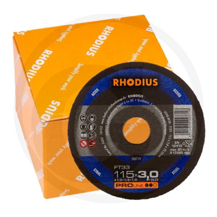 Rhodius rhodius doorslijpschijf ftk33 vpe 25 ftk33 - doorslijpschijf voor staal, Ø115mm, 3mm dik, 13300 u/min