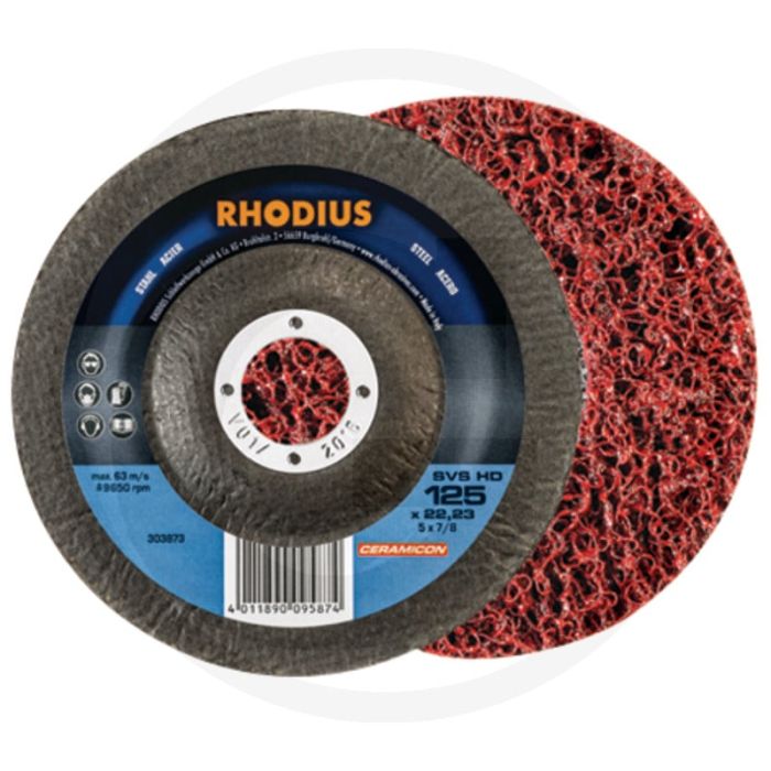 Rhodius rhodius grof reinigende vliesschijf svs hd ceramicon svs hd - Ø125mm gebogen.