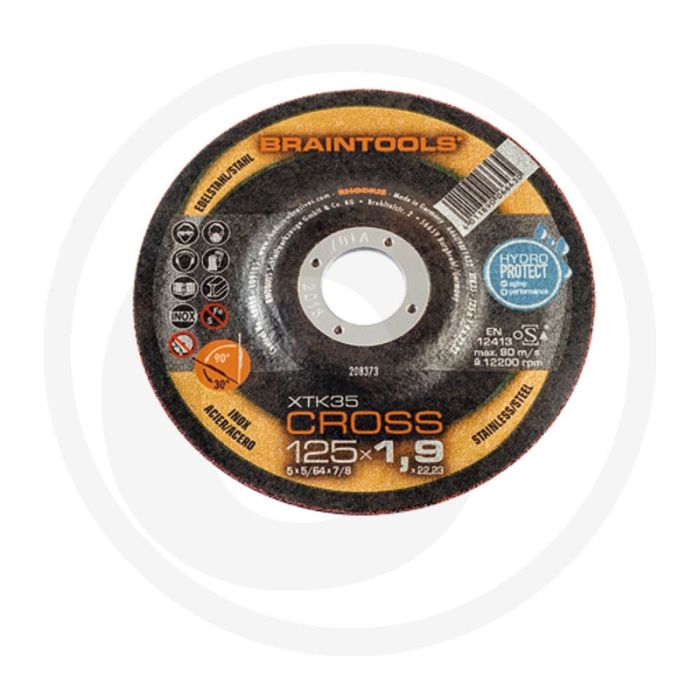 Rhodius disque à tronçonner et à ébavurer xt35 cross xtk35 cross - courbe 125 x 1,9 x 22,23mm