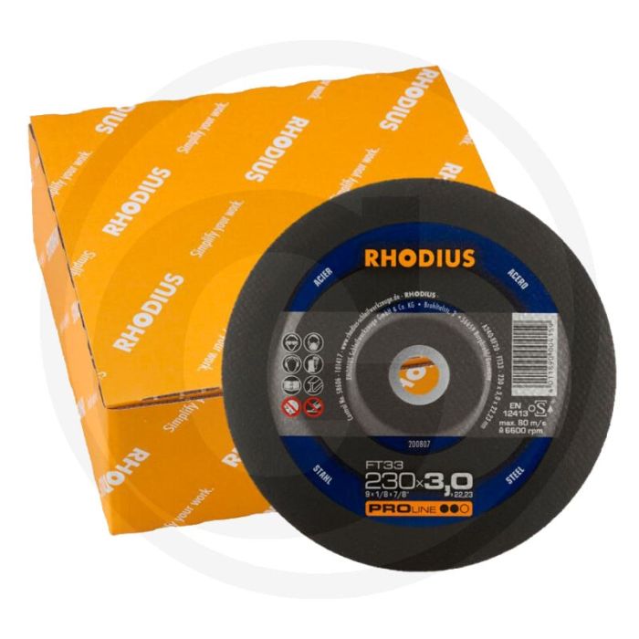 Rhodius rhodius doorslijpschijf ft33 vpe 25 ft33 - doorslijpschijf Ø230x3mm 22,2mm Rhodius rhodius doorslijpschijf ft33 vpe 25 ft33 - doorslijpschijf Ø230x3mm 22,2mm