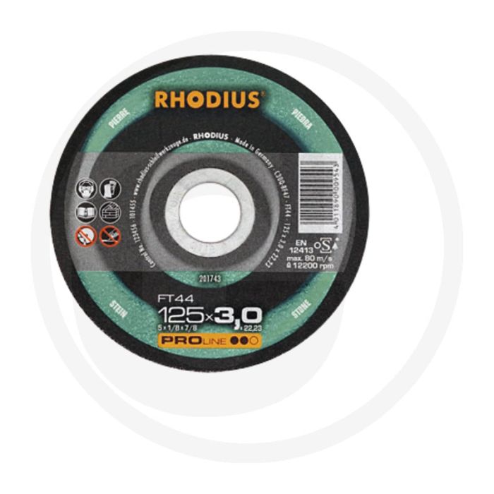 Rhodius rhodius doorslijpschijf ft44 ftk44 gebogen 115x3x22,2mm 13300 u/min Rhodius rhodius doorslijpschijf ft44 ftk44 gebogen 115x3x22,2mm 13300 u/min