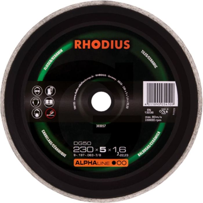 Disque à tronçonner diamanté Rhodius rhodius DG50 DG50 - Ø 180 x 7,0 x 1,9 mm