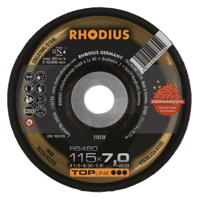 Rhodius rhodius afbraamschijf rs480 rs480 - Ø230x7,0x22,2mm gebogen