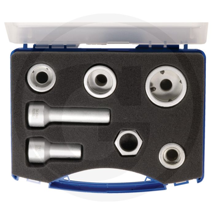 Snij-ijzer adapterset 10 mm (3/8") - 7-delig met diverse snij-ijzerhouders