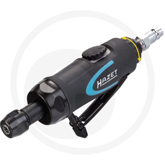 Meuleuse à tige Hazet, droite - 157 mm de longueur, 74 l/min de consommation d'air, 6.3 bar de pression max, 2000-25000 rpm