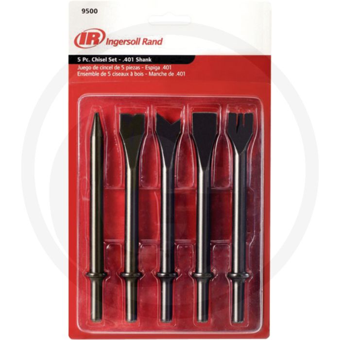 Ingersoll edge chisel set 9500 round shank - with 5 chisels for la series