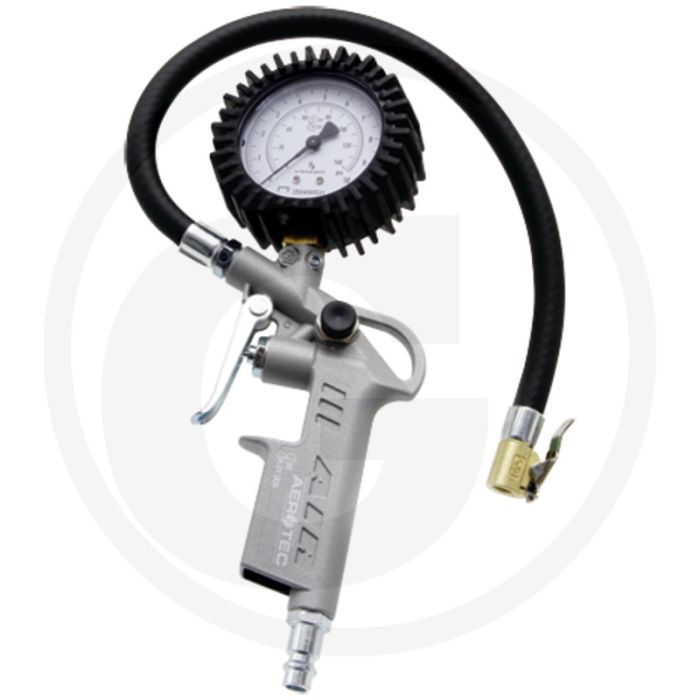 Aerotec bandenvulpistool dubbele schaal 0-10 bar/ 0-140 psi met 300 mm lange slang - max. druk: 10 bar