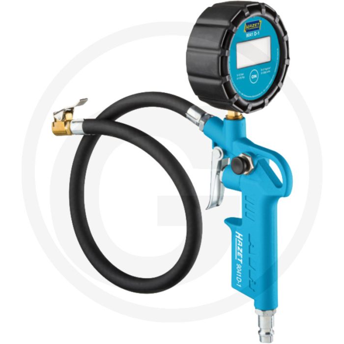 Hazet bandenvulmeter, digitaal - 0-12 bar, 63mm manometer, blauw display