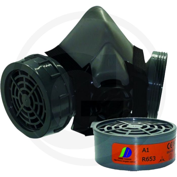 Aerotec aerotec masque de protection / masque facial avec cartouches filtrantes type a1 - système de filtration à charbon actif a1