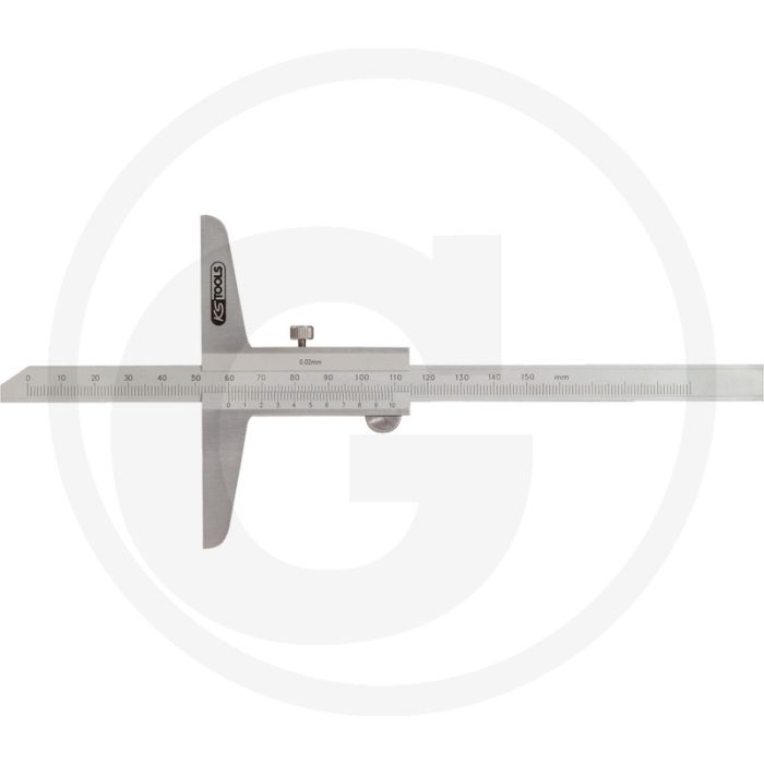 Ks tools diepte-schuifmaat, 0-300 mm, hoogte 150 - laserskaliert, rvs, kunststofetui