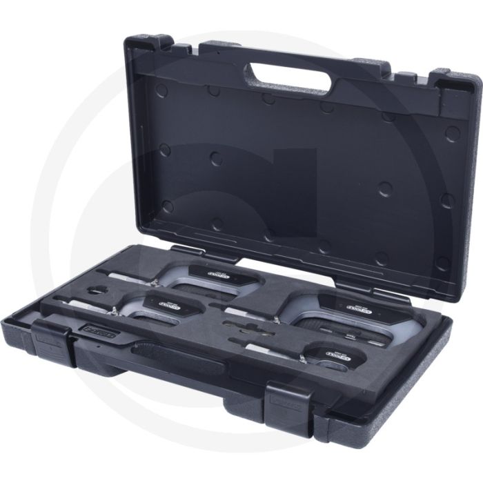 Ks tools beugelmicrometer-set 0 - 100 mm met 4-delig meetbereik Ks tools beugelmicrometer-set 0 - 100 mm met 4-delig meetbereik