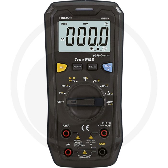 Traxor traxor multimeter "mm45x" cat i 1.000 volt, cat iii 600 volt, automatische bereikkeuze - true rms