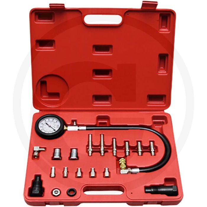 Diesel compressietester uitgebreide testkit voor direct en indirect geïnjecteerde dieselmotoren - werkdruk 0-70 bar