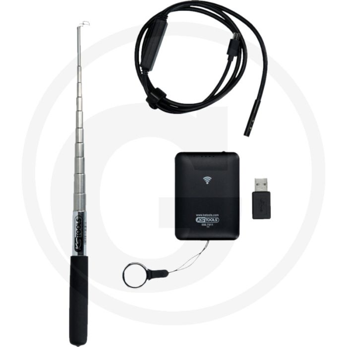 Ks tools wi-fi-videoscoopset, 4-delig Ø: 6,0 mm - draadloos, hd-camera, 4 led-lampen