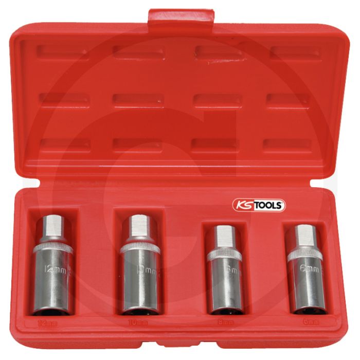 Ks tools tapeinden in-uitdraaierset, 4-delig - m6 - m12, 100 nm