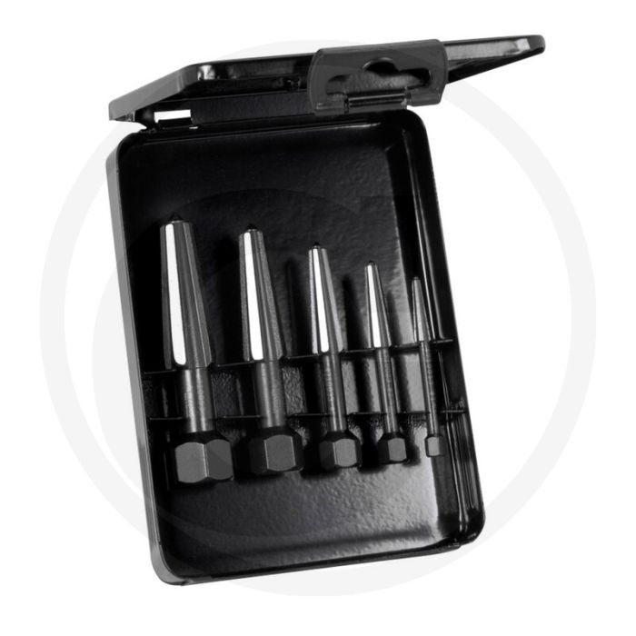 Rennsteig boutenuitdraaierset tweezijdig in metalen koffer, maat: 1 - 5, boutafmeting: m5 - m20 Rennsteig boutenuitdraaierset tweezijdig in metalen koffer, maat: 1 - 5, boutafmeting: m5 - m20