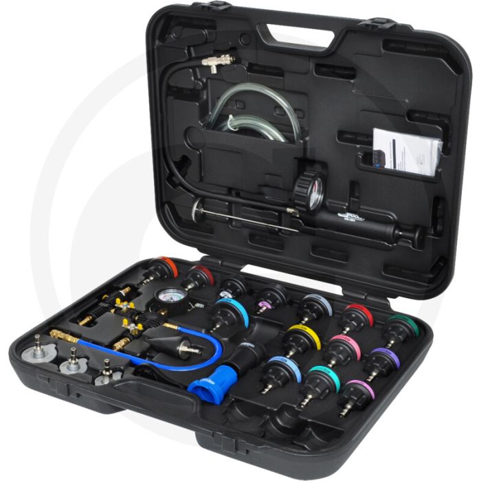 Ks tools diagnoseset koelsysteem 25-delig - ideaal voor druktesten en lekkagedetectie - geschikt voor diverse voertuigen - meetbereik tot 2,5 bar