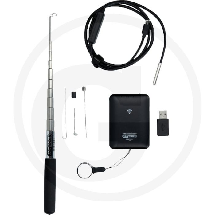 Ks tools wifi video kamera set, 7-teilig Ø 5,5 mm - kabellos, hd kamera, 6 LEDs Ks tools wifi video kamera set, 7-teilig Ø 5,5 mm - kabellos, hd kamera, 6 LEDs