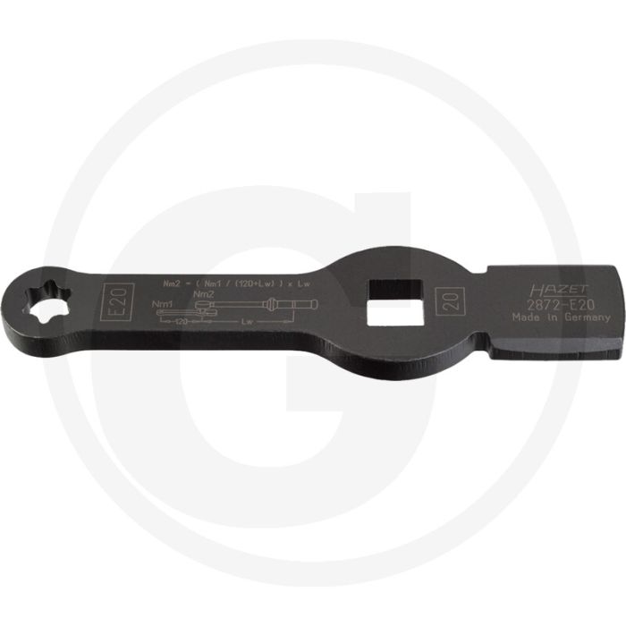Clé à chocs Hazet torx avec 2 plans - taille de clé : e24