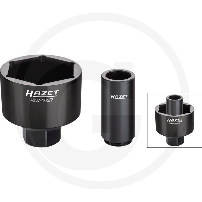 Hazet bedrijfswagens asmoer-dopsleutelset passend voor daf, renault, volvo - sleutelmaat 105 mm Hazet bedrijfswagens asmoer-dopsleutelset passend voor daf, renault, volvo - sleutelmaat 105 mm