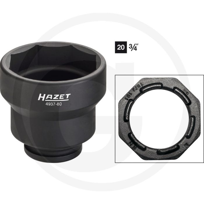 Hazet asmoer-dopsleutel bedrijfswagens passend voor scania 80mm 3/4"