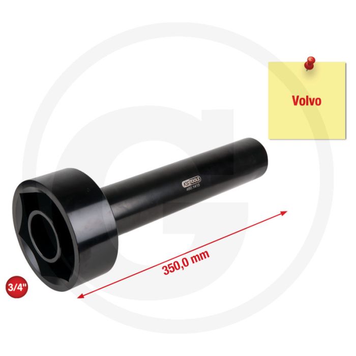 Ks tools volvo achsmuttern-schlüssel mit führungsrohr, 95mm - passend voor: volvo, 6-kant, 3/4" aandrijving Ks tools volvo achsmuttern-schlüssel mit führungsrohr, 95mm - passend voor: volvo, 6-kant, 3/4" aandrijving