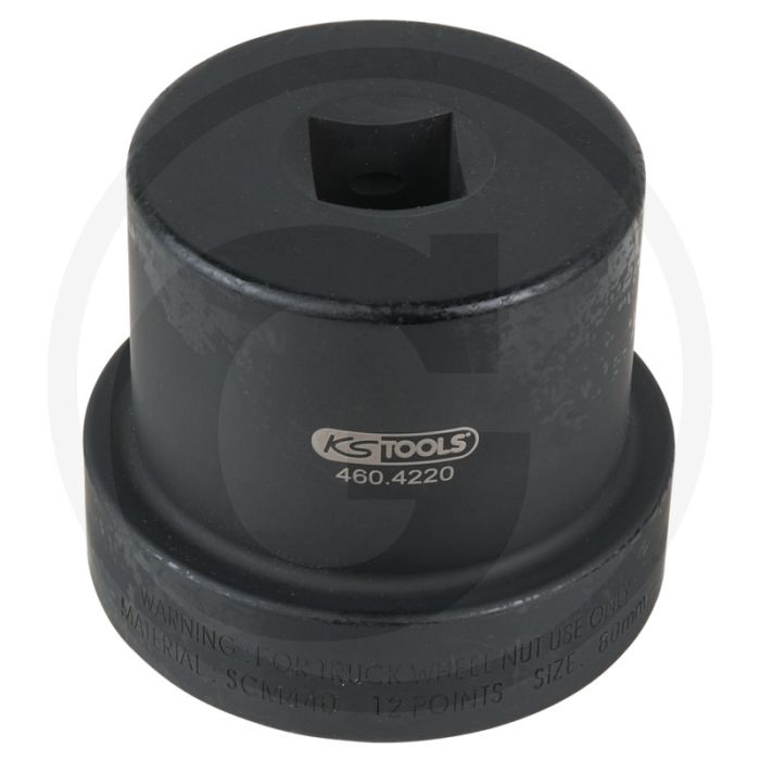 Ks tools 1" achsmuttern-schlüssel mit führungsbund, 12-kant - sleutelmaat 80mm