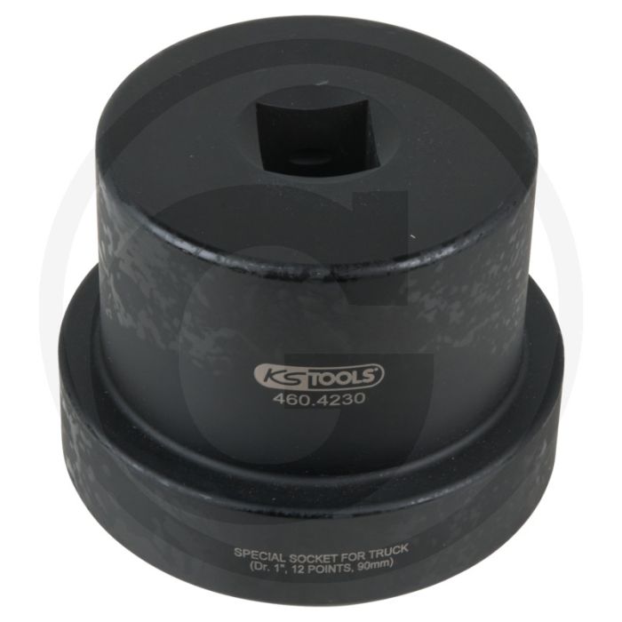 Ks tools 1" achsmuttern-schlüssel mit führungsbund, 12-kant - sleutelmaat 90mm
