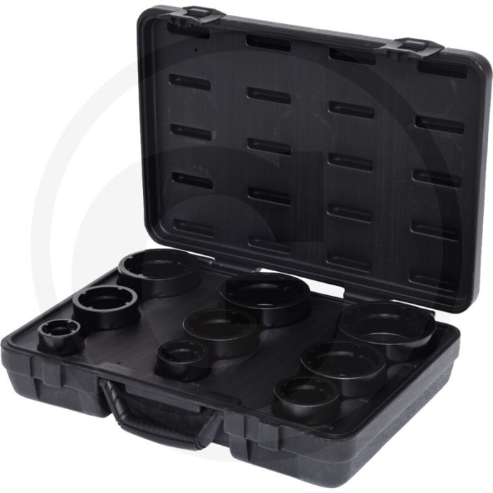 Ks tools 1/2" + 3/4" naafmoersleutelset paspennen uitwendig - voor stelmoeren din 981 - 9-delig