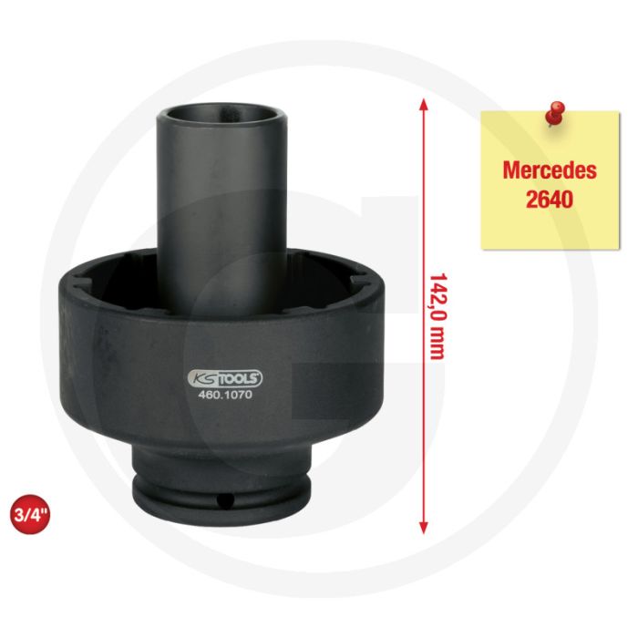 Ks tools 3/4" nutmuttern-schlüssel für mercedes mit führung - spezial-werkzeugstahl