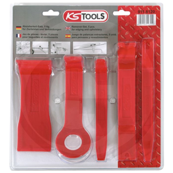 Ks tools kunststof bekledinghevelset, 5-delig - voorzichtig verwijderen van bekleding zonder lakbeschadiging Ks tools kunststof bekledinghevelset, 5-delig - voorzichtig verwijderen van bekleding zonder lakbeschadiging