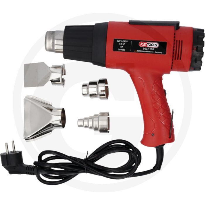 Ks tools heteluchtpistool 2000w met 6 temperatuurbereiken