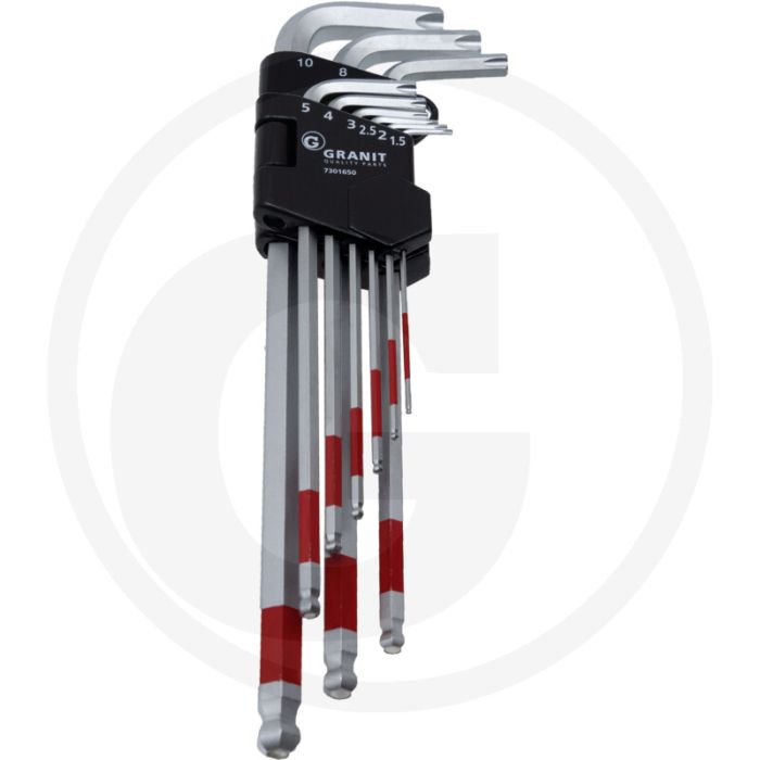 Black edition heavygrip haakse stiftsleutelset 9-delig - gehard s2-staal met kogelkop