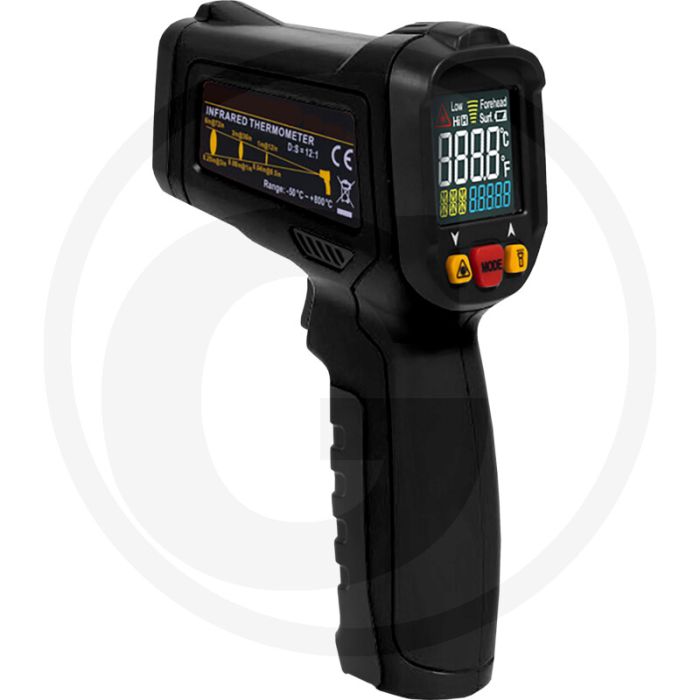 Thermomètre infrarouge édition noire avec sac de rangement - plage de mesure : -50°c à 800°c